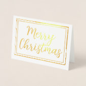 上品な金ゴールドフォイルメリークリスマスホリデーカード 箔カード (正面)