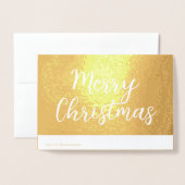 上品な金ゴールドフォイルメリークリスマスホリデーカード 箔カード (裏面封筒付き)