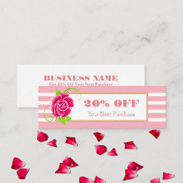 上品な金ゴールドフレームピンクローズストライプ割引 スキニー名刺