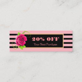 上品な金ゴールドフレームピンクローズストライプ割引 スキニー名刺