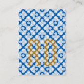 上品な金ゴールドブルー 名刺 (裏面)