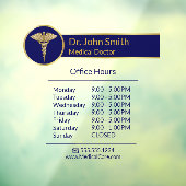 上品な金ゴールドメディカルカドゥセウス青い開館時間 ウィンドウサイン (シート3)