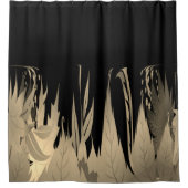 上品な金ゴールドリーフデザイン シャワーカーテン (正面)