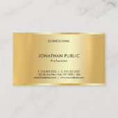 上品な金ゴールドルックモダンミニマリストテンプレートトレンディー 名刺 (裏面)