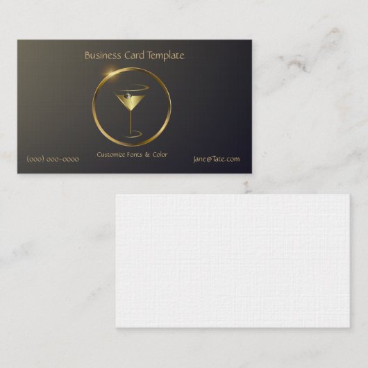 上品な金ゴールドレッドメタリックバーテンダーテンプレートブシン 名刺 (正面/裏面)