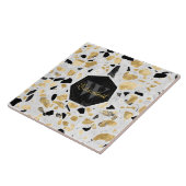 上品な金ゴールドヴィンテージ大理石抽象デザイン タイル (側面)