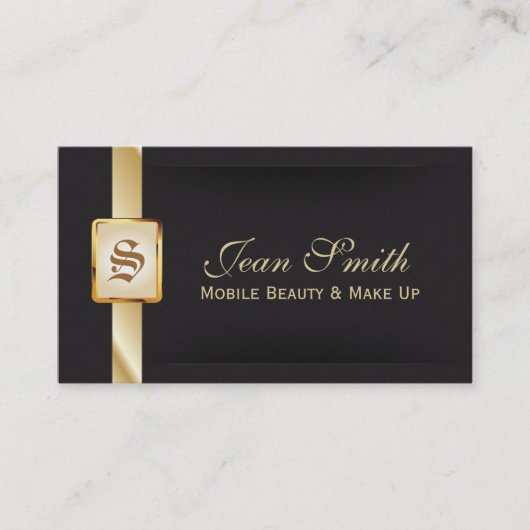上品な金ゴールド及び黒い移動式美しいの名刺 名刺 (正面)