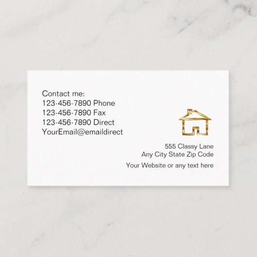 上品な金ゴールド実在エステート名刺 名刺 (裏面)