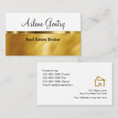 上品な金ゴールド実在エステート名刺 名刺 (正面/裏面)