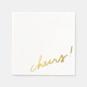 上品な金ゴールド応援 スタンダードカクテルナプキン (正面)