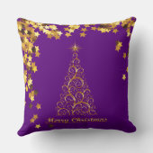 上品な金ゴールド抽象芸術クリスマスツリー装飾用クッション クッション (裏面)