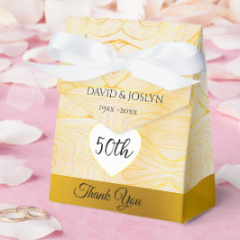 上品な金ゴールド抽象芸術50周年結婚かわいい フェイバーボックス