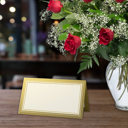 上品な金ゴールド縁どグリッター記念日空白の プレイスカード