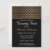 上品な金ゴールド誕生日招待状 招待状 (正面)