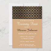 上品な金ゴールド誕生日招待状 招待状 (正面)