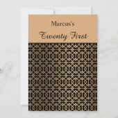 上品な金ゴールド誕生日招待状 招待状 (裏面)