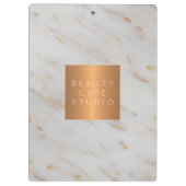 上品な金ゴールド鋼の銅金属グレー大理石 クリップボード (裏面)