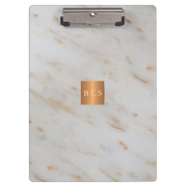 上品な金ゴールド鋼の銅金属グレー大理石 クリップボード