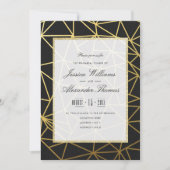 上品な金ゴールド&ブラックリハーサルディナー 招待状 (正面)