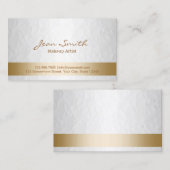 上品な金ゴールド&ホワイトメイクアップアーティスト 名刺 (正面/裏面)