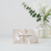 上品な金モダン箔とソーシャルメディアのアイコン 名刺 (スタンド正面)