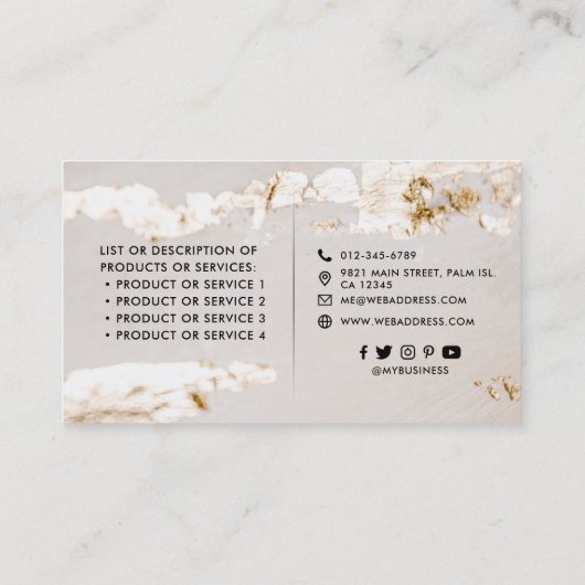 上品な金モダン箔とソーシャルメディアのアイコン 名刺 (裏面)