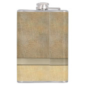 上品な金色のアイルランドのラッキーシャムロックレザーの外観 フラスク (裏面)