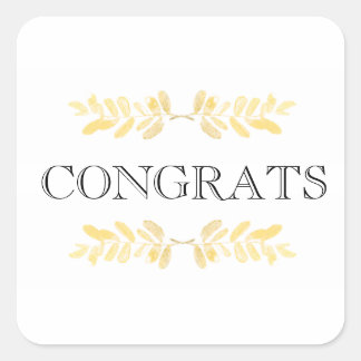 上品な金葉の – ミニマリスト スクエアシール