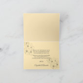 上品な鉛筆線画の花 クリーム色の感謝カード サンキューカード (内部)