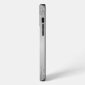 上品な銀モノグラムのドリップグリッター iPhoneケース (左側面)