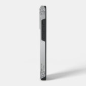 上品な銀モノグラムのドリップグリッター iPhoneケース (左側面)