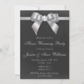 上品な銀製の弓家の暖まるパーティー 招待状 (正面)