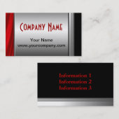 上品な銀、赤くおよび黒い名刺 名刺 (正面/裏面)