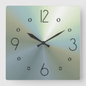 上品な雰囲気のシルバー効果プレーン壁クロック スクエア壁時計 (正面)