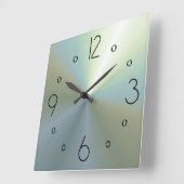上品な雰囲気のシルバー効果プレーン壁クロック スクエア壁時計 (傾斜)