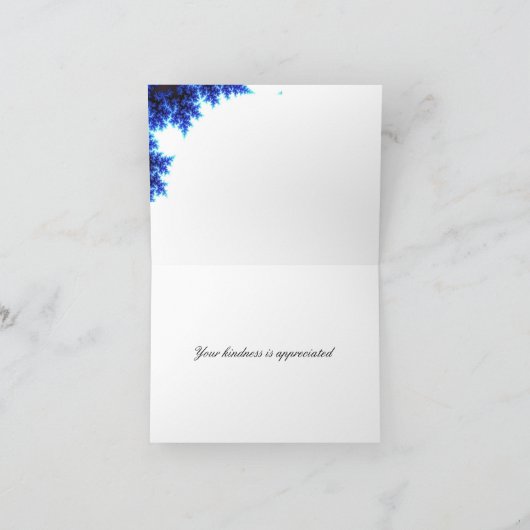 上品な電気青は感謝していしています サンキューカード (内部)