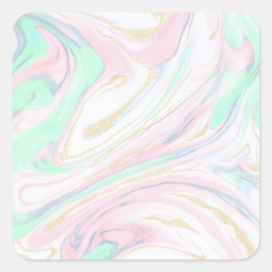 上品な霜降り抽象デザイン スクエアシール (正面)