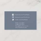 上品な青い円 名刺 (裏面)