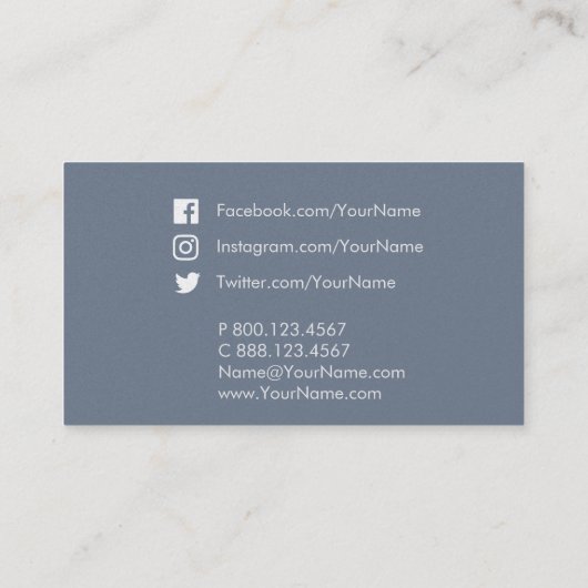 上品な青い円 名刺 (裏面)