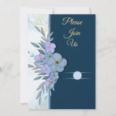 上品な青い花の結婚式招待状 招待状 (裏面)
