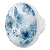 上品な青い花の陶器ノブ セラミックノブ (右)