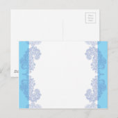 上品な青の招待状テンプレート インビテーションポストカード (正面/裏面)