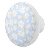 上品な青の白いデイジーの花 セラミックノブ (右)