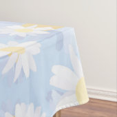 上品な青の白いデイジーの花 テーブルクロス (インサイチュ)