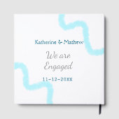 上品な青灰色の水彩スパイラルスタイル ゲストブック (裏面)