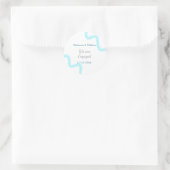 上品な青灰色の水彩スパイラルスタイル ラウンドシール (バッグ)