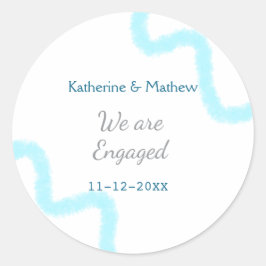 上品な青灰色の水彩スパイラルスタイル ラウンドシール