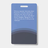 上品な青灰色の社員写真IDカード　企業ロゴ バッジ (裏面)