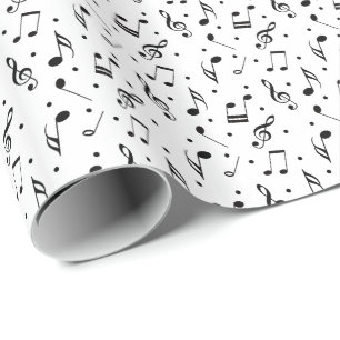 上品な音楽記号の音楽的なパターン ラッピングペーパー