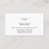 上品な顧客紹介カード 紹介カード (裏面)